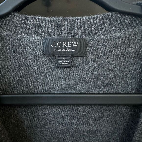 J. Crew Womens Small Gray Cashmere Ruffle Asymmetrical Sweater Jumper - Picture 3 of 7